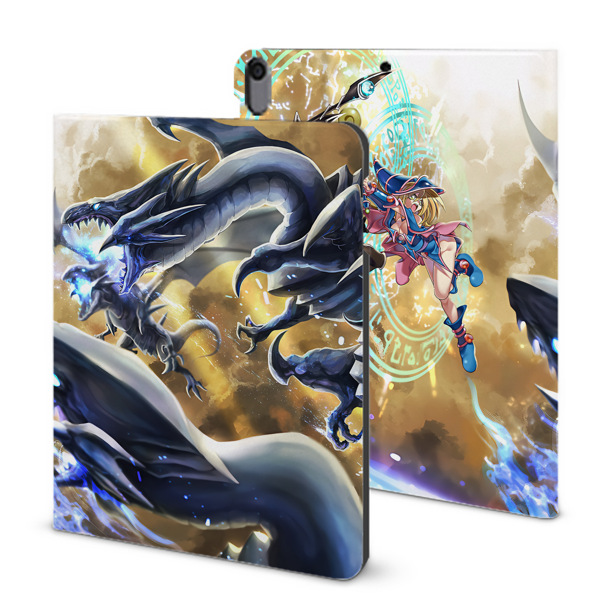 （画像用） 遊☆戯☆王 Yu-Gi-Oh! IPad ケース ブック型 PUレザー TPU 耐衝撃 軽量 薄型 ペン収納なし 全面保護 IPad 各モデル対応